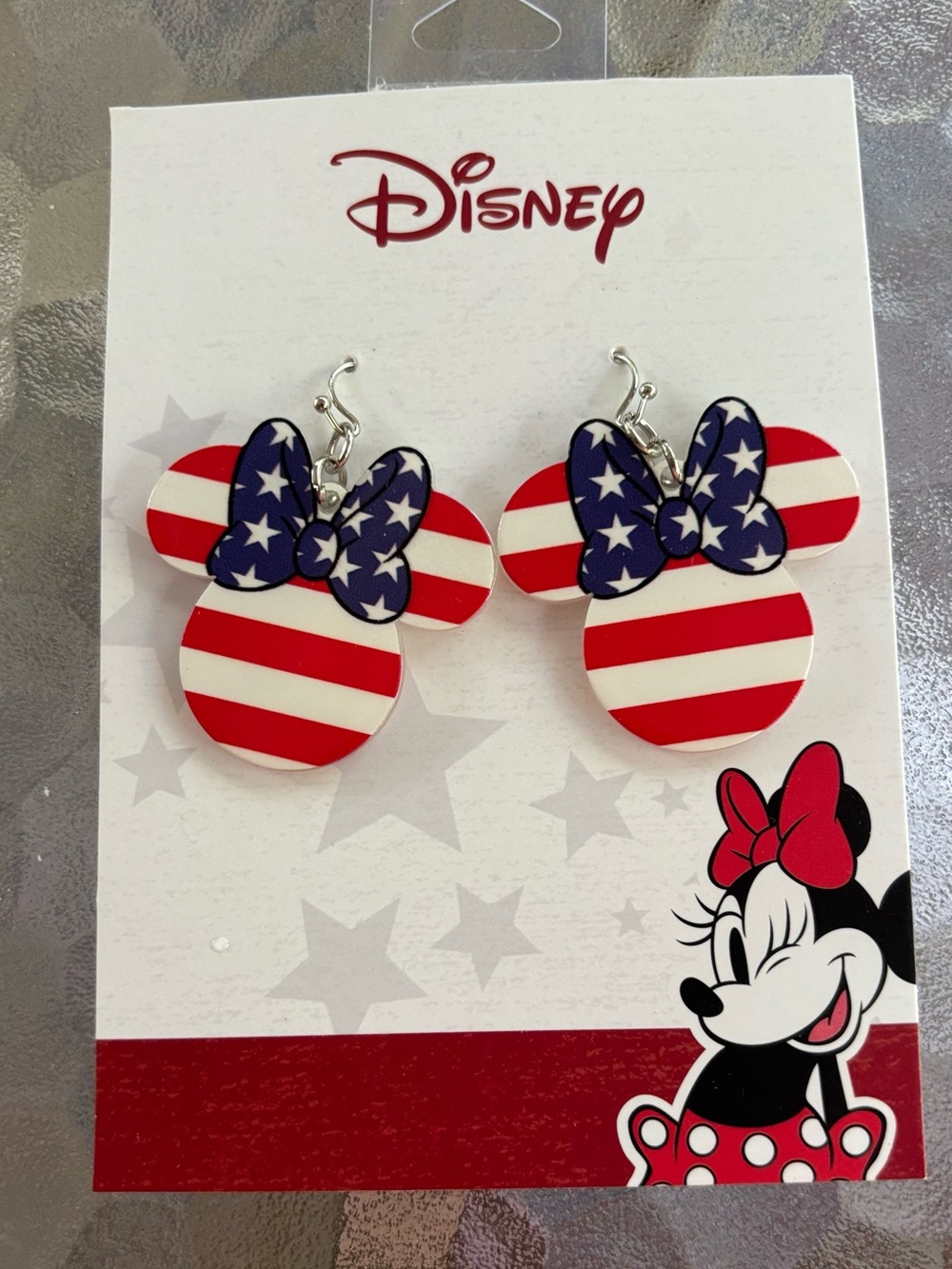 Minnie Mouse Patriotic earrings